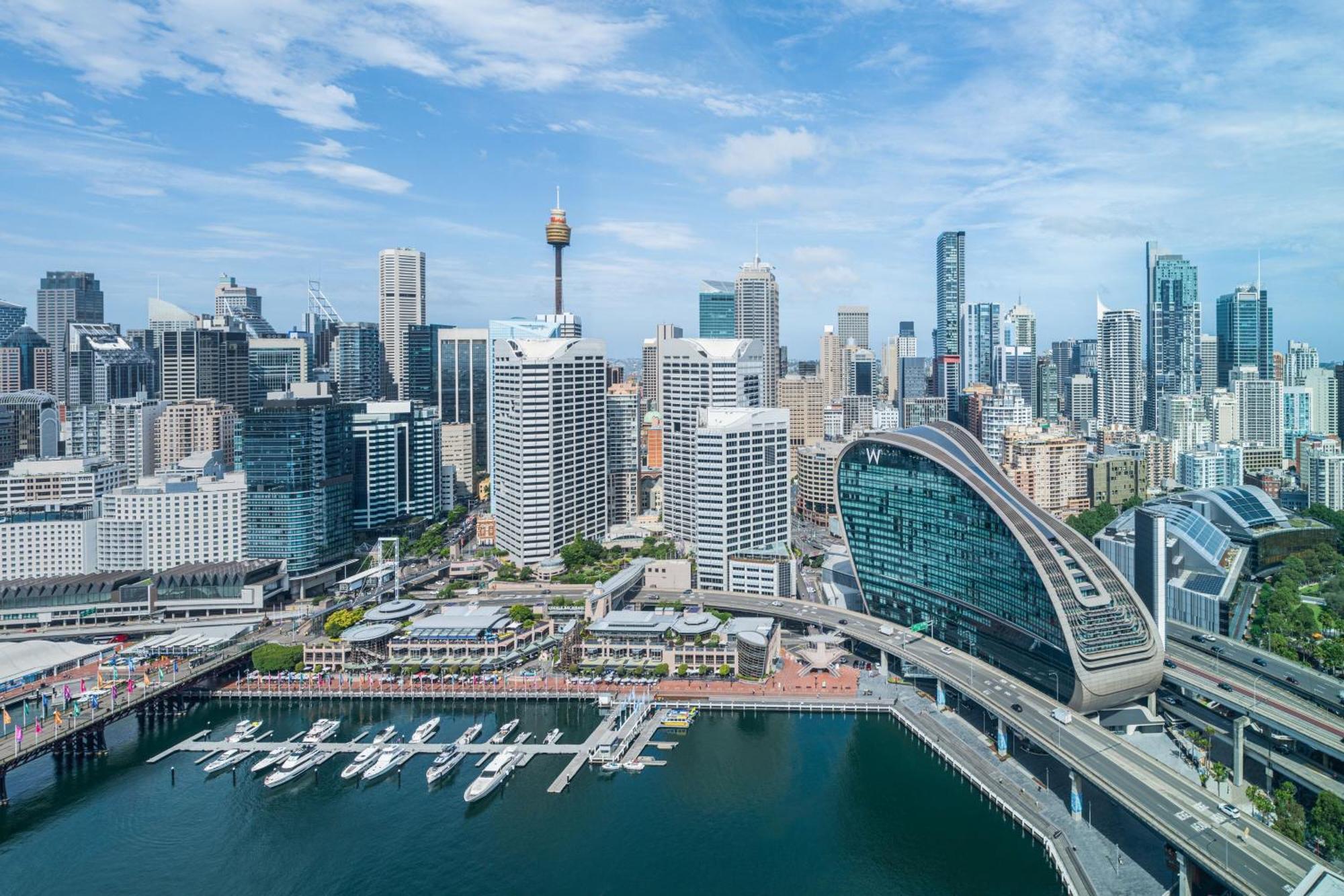 Hotel W Sydney Exterior foto Aerial view of the Sydney CBD